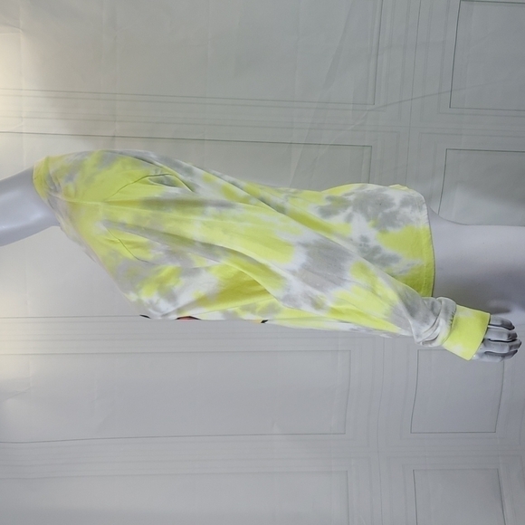 Disney WMS M Tee T Shirt Yellow Grey Mickey Mouse Tie Dye Long Sleeve Athleisure - Picture 3 of 7